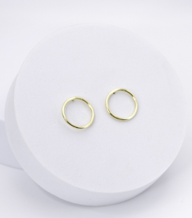 OHRRINGE Kreis Messing 18k vergoldet dm 1,5cm