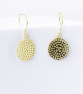 OHRRINGE Ajour Messing 18k vergoldet L 3,5cm