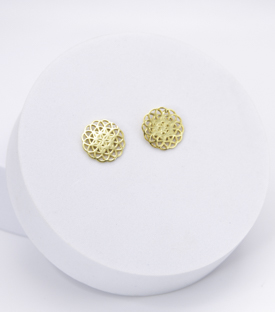 OHRRINGE Lebensblume Messing 18k vergoldet dm 1,5cm