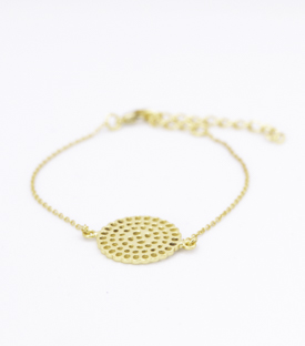 ARMBAND Ajour Messing 18k vergoldet L17-23cm