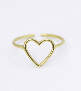 FINGERRING Herz Messing 18k vergoldet one-size