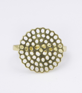 FINGERRING Ajour Messing 18k vergoldet one-size