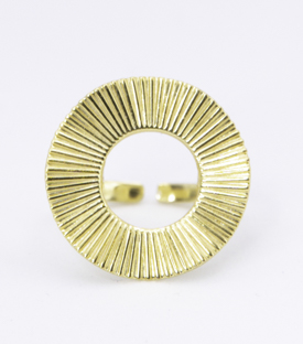 FINGERRING Strahlen Messing 18k vergoldet one-size