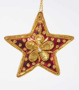 ANHÄNGER Weihnachtsstern Zari bestickt dm9cm