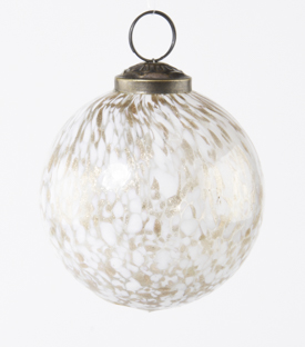 ANHÄNGER Weihnachtskugel  weiß gold dm8cm
