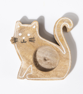 TEELICHTHALTER Katze Mangoholz 10cm