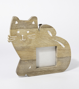 BILDERRAHMEN Katze Mangoholz 20xH21,5cm (8x8)