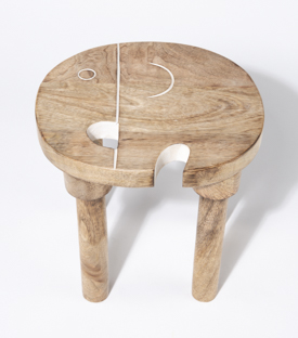 HOCKER Elefant Mangoholz dm22xH21cm
