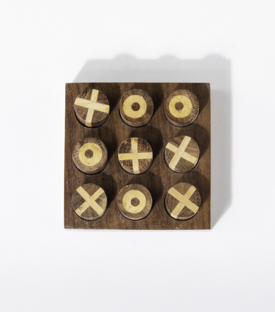 SPIEL Tic Tac Toe Sheeshamholz, Papriholz 7x7xH3,5cm