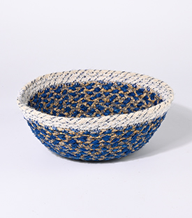 KORB Mustermix blau Kaisa-Jute, dm26xH10cm