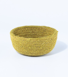 KÖRBCHEN gelb Jute dm 14 x H7cm