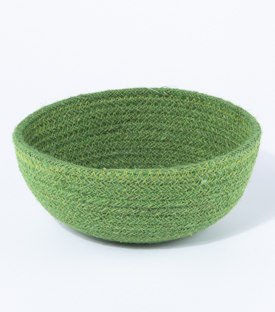 KÖRBCHEN grün Jute dm 20 x H9cm