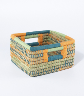 Artikeldetails anzeigen AUFBEWAHRUNGSKORB mint Kaisagras-Baumwolle 23x23xH13cm