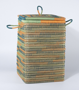 WÄSCHEKORB eckig mint Kaisagras-Baumwolle 36x36xH55cm