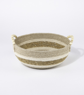 KORB rund Perlengriffe Jute Kaisa dm26xh10cm 