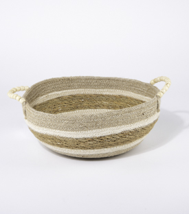 KORB rund Perlengriffe Jute Kaisa dm30xh12cm 