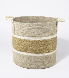 KORB hoch Perlengriffe Jute Kaisa dm30xh29cm