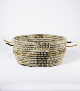Artikeldetails anzeigen KORB mit Griffen oval natural Kaisa BW 47x37xh22cm