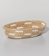 BROTKORB weiß 30x16xH7cm Seegras-Baumwolle
