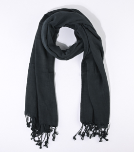 SCHAL schwarz 100% Baumwolle 180x70cm
