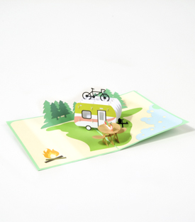 POPUP Karte Camping 20x14,5cm