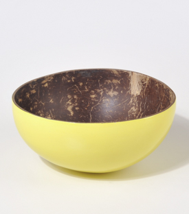KOKOSSCHALE gelb, pastell dm ca. 13cmH6cm