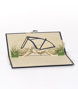 POPUP KARTE Fahrrad blau 10x15cm
