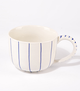 TASSE extragroß Streifen weiß dm12xH9cm