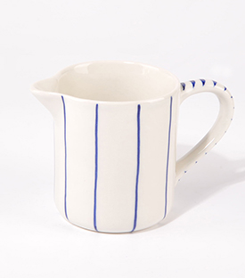 MILCHKÄNNCHEN Streifen weiß dm8xH9,5cm
