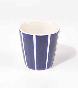 ESPRESSOBECHER Streifen blau dm7,2xH7,5cm