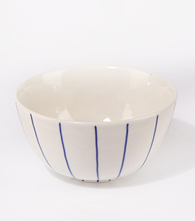 MÜSLISCHÜSSEL Streifen weiß dm14xH7cm