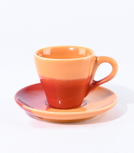 ESPRESSOTASSE kürbis dm6,5xH6cm, Teller dm11cm