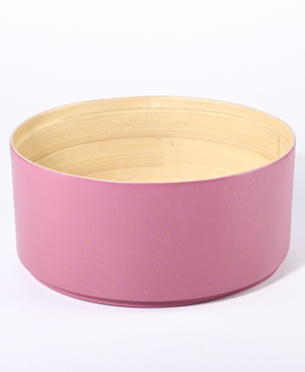 SCHALE Bambus rot stapelbar feine Sprenkel in gold dm26xH11cm
