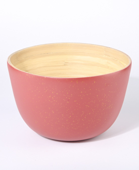 SCHUESSEL Bambus rot feine Sprenkel in gold dm24xH15cm