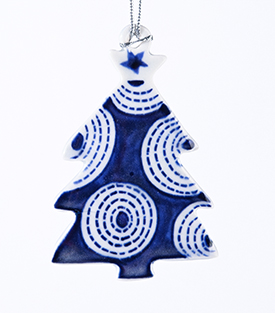 ANHÄNGER Keramikbaum bemalt, glasiert 9cm