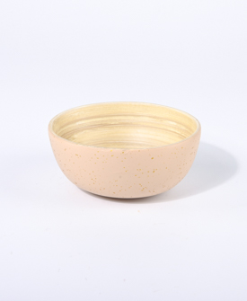 SCHALE Bambus rose feine Sprenkel in gold dm11xH4,5cm