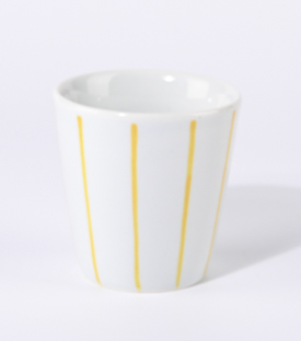 KAFFEEBECHER Streifen dotter dm7,2xH7,3cm