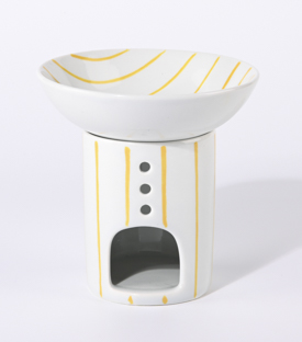 Artikeldetails anzeigen DUFTLAMPE Streifen dotter dm8,5xH11cm, dm14xH4cm