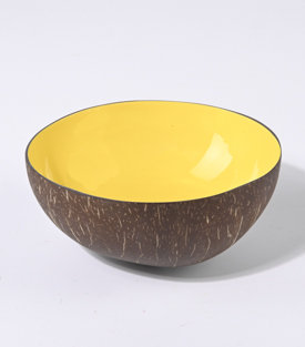 KOKOSSCHALE maisgelb  Lackarbeit ca. 13xH6cm