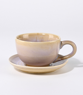 TASSE Unterteller lila-ocker 13/10xH6cm