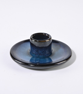 KERZENSTÄNDER jade gerillt Keramik 10xH4cm