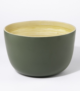 SCHÜSSEL hoch oliv Bambus dm24xh15cm