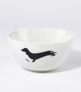 MÜSLISCHÜSSEL Dackel handbemalt 14xh7cm