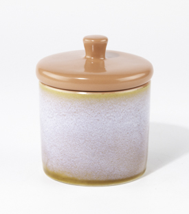 ZUCKERDOSE koralle-weiß 8xH10cm
