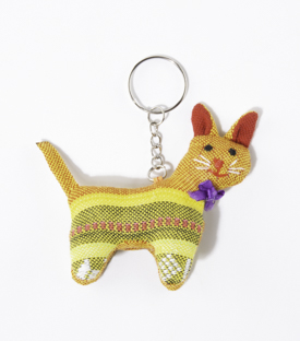 SCHLÜSSELANHÄNGER Katze Baumwolle L 10cm