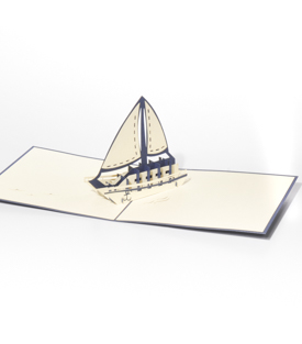 POP UP Segelschiff blau 14,5x14,5cm
