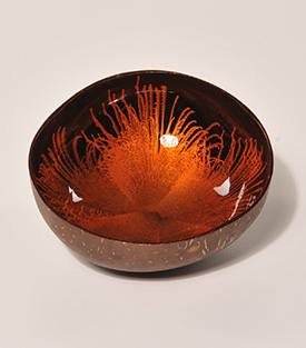 KOKOSSCHALE Feuerwerk orange dm ca. 13xH6cm