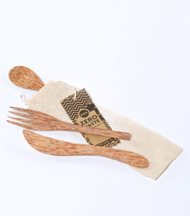 KOKOSBESTECK SET cirka L 18cm, unbehandelt