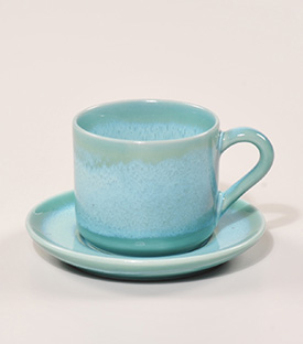ESPRESSOTASSE aquamarin dm7xH6cm, Teller dm10cm