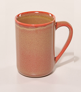 TASSE groß, ziegelrot dm8xH11,5cm